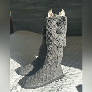 UGG Australia cardy gray crochet tall boots foldable women’s 8 lattice